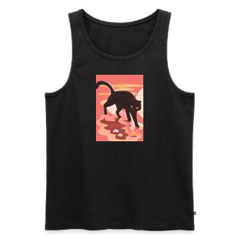 Niedliche schwarze Katze - Männer Premium Bio Tank Top - Schwarz - Vorne - Michal (187cm)
