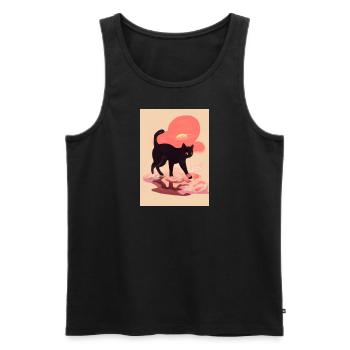 Niedliche schwarze Katze - Männer Premium Bio Tank Top - Schwarz - Vorne - Michal (187cm)