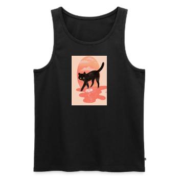Niedliche schwarze Katze - Männer Premium Bio Tank Top - Schwarz - Vorne - Michal (187cm)