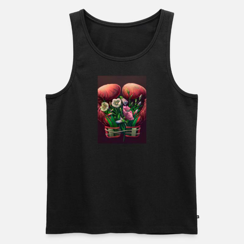 Blumen-Boxen - Männer Premium Bio Tank Top - Schwarz