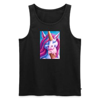 Eiscreme Einhorn - Männer Premium Bio Tank Top - Schwarz - Vorne - Michal (187cm)