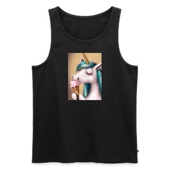 Eiscreme Einhorn - Männer Premium Bio Tank Top - Schwarz - Vorne - Michal (187cm)