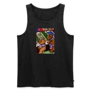 Japanische Teddybären Einkaufen - Männer Premium Bio Tank Top - Schwarz - Vorne - Michal (187cm)