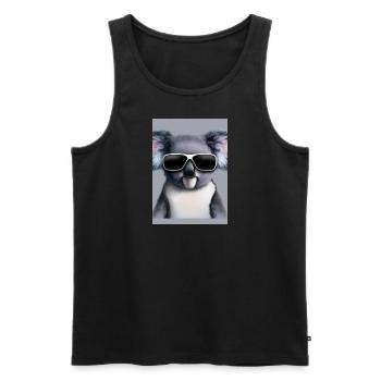 Koala mit Sonnenbrille - Männer Premium Bio Tank Top - Schwarz - Vorne - Michal (187cm)