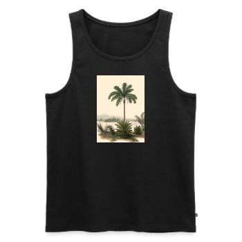 Palme am See - Männer Premium Bio Tank Top - Schwarz - Vorne - Michal (187cm)
