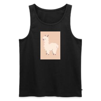 Pastell-Alpaka - Männer Premium Bio Tank Top - Schwarz - Vorne - Michal (187cm)