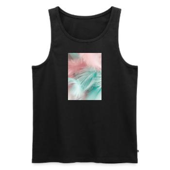 Pastellfarbene Federn - Männer Premium Bio Tank Top - Schwarz - Vorne - Michal (187cm)