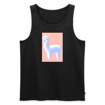 Pastell-Alpaka - Männer Premium Bio Tank Top - Schwarz - Vorne - Michal (187cm)