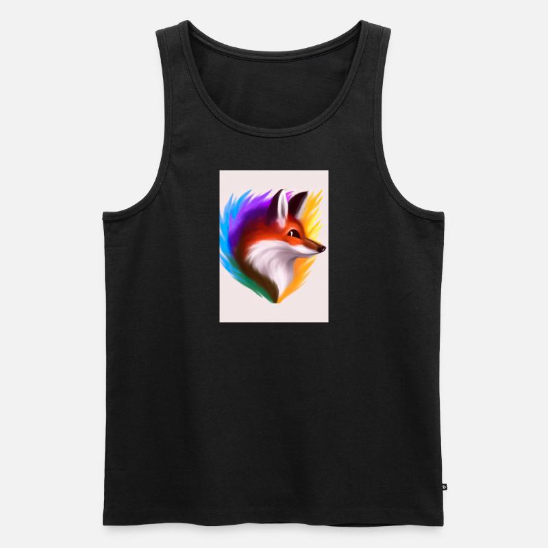 Regenbogenfuchs - Männer Premium Bio Tank Top - Schwarz