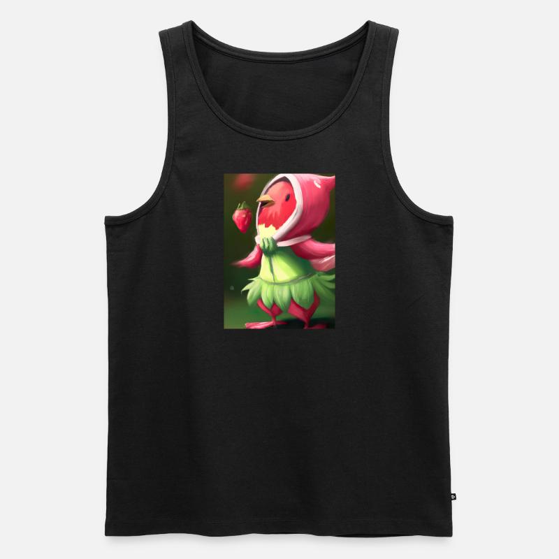Erdbeervogel - Männer Premium Bio Tank Top - Schwarz