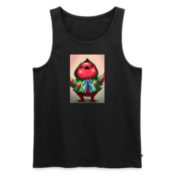 Erdbeervogel - Männer Premium Bio Tank Top - Schwarz - Vorne - Michal (187cm)
