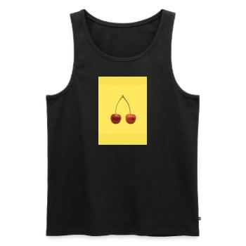 Zwei Kirschen - Männer Premium Bio Tank Top - Schwarz - Vorne - Michal (187cm)