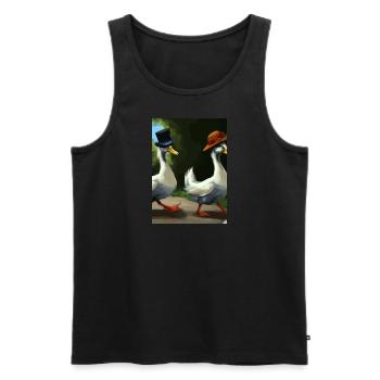 Zwei Enten - Männer Premium Bio Tank Top - Schwarz - Vorne - Michal (187cm)