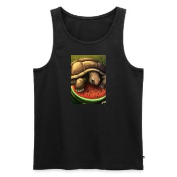 Wassermelonen-Schildkröte - Männer Premium Bio Tank Top - Schwarz - Vorne - Michal (187cm)