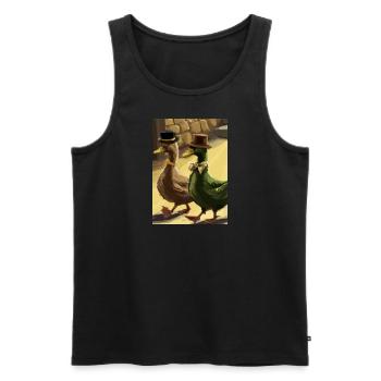 Zwei Enten - Männer Premium Bio Tank Top - Schwarz - Vorne - Michal (187cm)