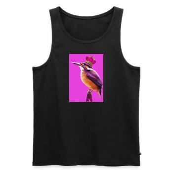 Vogel mit Krone - Männer Premium Bio Tank Top - Schwarz - Vorne - Michal (187cm)