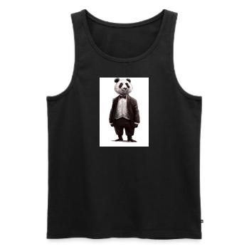 Meine Herren Panda - Männer Premium Bio Tank Top - Schwarz - Vorne - AI Model Male 178 light (178cm)
