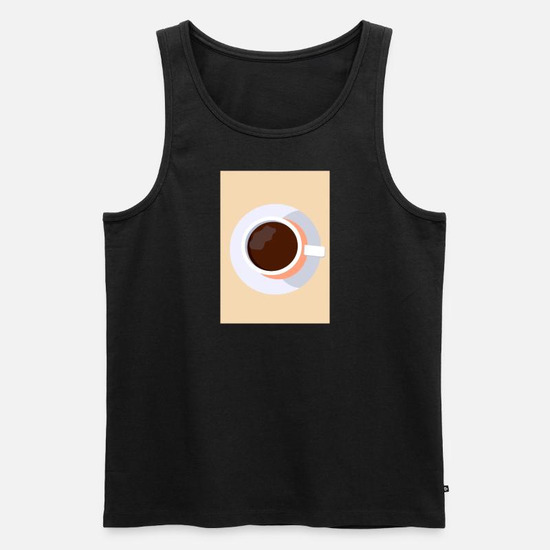Minimalistischer Küchenkaffee - Männer Premium Bio Tank Top - Schwarz