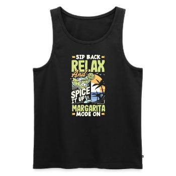 Sip Back Relax and Spice It Up Margarita Mode On - Men's Premium Organic Tank Top - black - Front - AI Model Male 178 light (178cm)