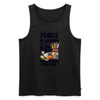 Classic Homeschool Mom Tradwife Homeschooling - Men's Premium Organic Tank Top - black - Front - AI Model Male 178 light (178cm)