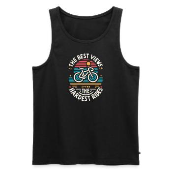 Die besten Aussichten kommen nach den anstrengends - Männer Premium Bio Tank Top - Schwarz - Vorne - Michal (187cm)