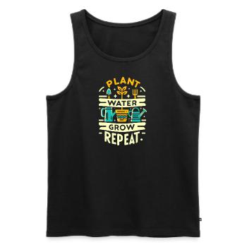 Pflanze Wasser Wachsen Wiederholen - Männer Premium Bio Tank Top - Schwarz - Vorne - Michal (187cm)
