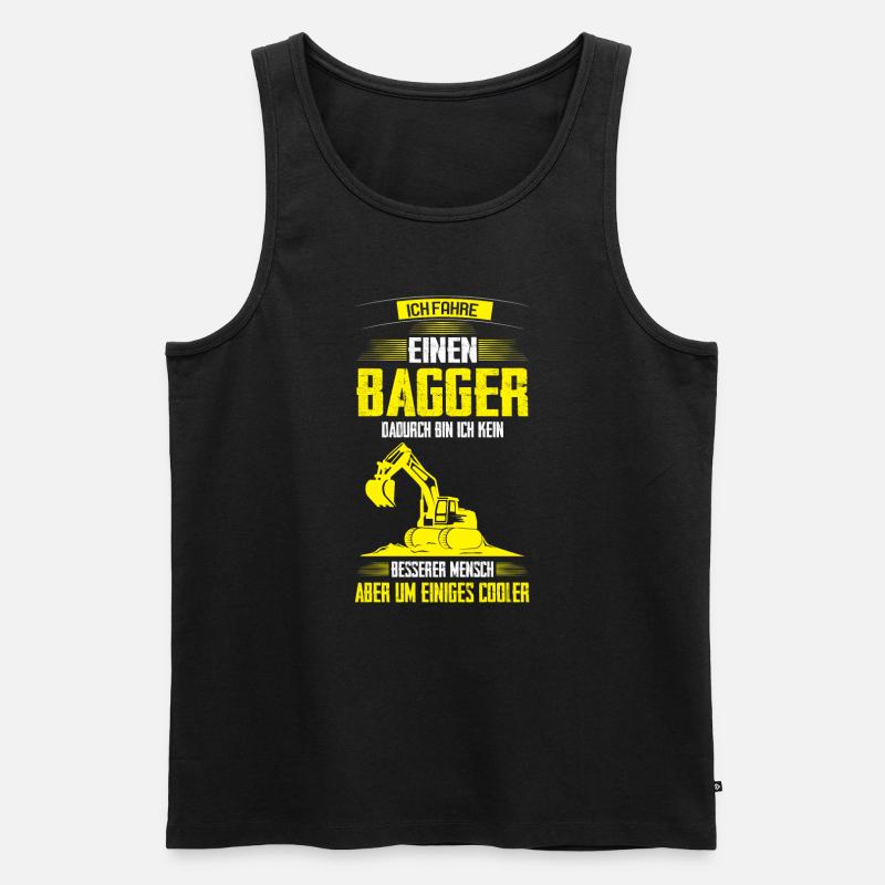 Baggerfahrer Bagger Bagger fahren Geschenk - Männer Premium Bio Tank Top - Schwarz