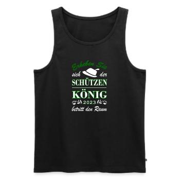 Schützenkönig 2023 - Männer Premium Bio Tank Top - Schwarz - Vorne - AI Model Male 178 light (178cm)