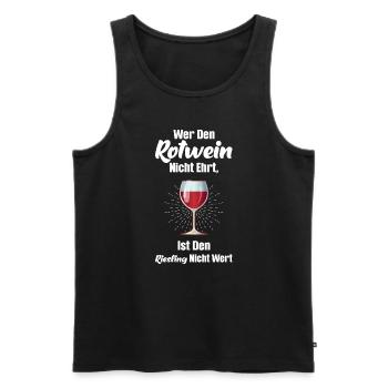 Rotwein Wein Weinfest Geschenk - Männer Premium Bio Tank Top - Schwarz - Vorne - Michal (187cm)