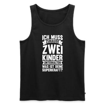 2 Kinder Familie Zwei Kinder Geschenk - Männer Premium Bio Tank Top - Schwarz - Vorne - AI Model Male 178 light (178cm)