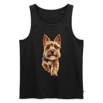 Yorkshire Terrier - Männer Premium Bio Tank Top - Schwarz - Vorne - AI Model Male 178 light (178cm)