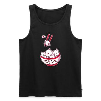 Ramen Kawaii Katze Anime Otaku Japanische Nudeln - Männer Premium Bio Tank Top - Schwarz - Vorne - AI Model Male 178 light (178cm)