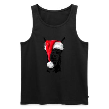 Santa Doberman Christmas Dogs Wilsigns - Men's Premium Organic Tank Top - black - Front - Michal (187cm)