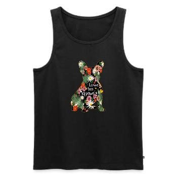 French Bulldog Motif - Men's Premium Organic Tank Top - black - Front - Michal (187cm)