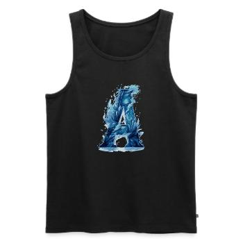 Name mit A Buchstabe - Männer Premium Bio Tank Top - Schwarz - Vorne - AI Model Male 178 light (178cm)