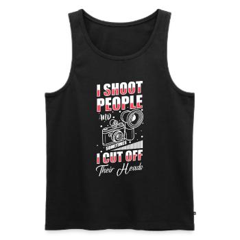Fotograf Fotografin Bild - Männer Premium Bio Tank Top - Schwarz - Vorne - AI Model Male 178 light (178cm)