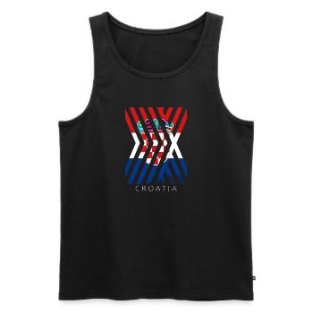 Drapeau de la Croatie Adriatique Zagreb Drapeau croate - Débardeur bio Premium Homme - noir - Devant - AI Model Male 178 light (178cm)