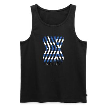 Griechenland Flagge Hellas Athen Griechische Fahne - Männer Premium Bio Tank Top - Schwarz - Vorne - Michal (187cm)
