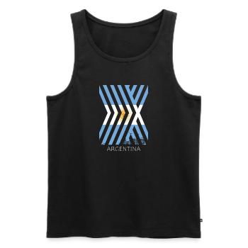 Drapeau de l’Argentine Amérique du Sud Drapeau de l’Argentine - Débardeur bio Premium Homme - noir - Devant - AI Model Male 178 light (178cm)