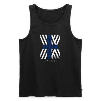 Finland Flag Suomi Finnish Flag Used Look - Men's Premium Organic Tank Top - black - Front - Michal (187cm)