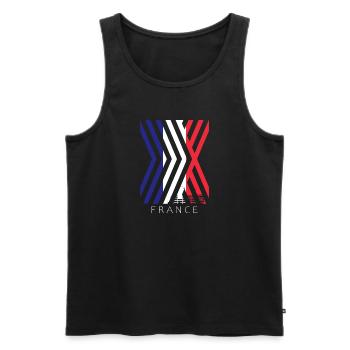 Drapeau de la France Look en détresse Drapeau français - Débardeur bio Premium Homme - noir - Devant - AI Model Male 178 light (178cm)