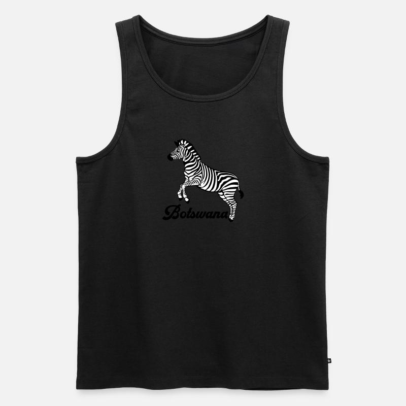 zebra Botswana - Männer Premium Bio Tank Top - Schwarz