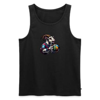 Ziege Volleyball Spieler Sport Team Design - Männer Premium Bio Tank Top - Schwarz - Vorne - Michal (187cm)