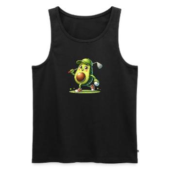 Funny Golf Avocado Golfer: Swing - Men's Premium Organic Tank Top - black - Front - Michal (187cm)