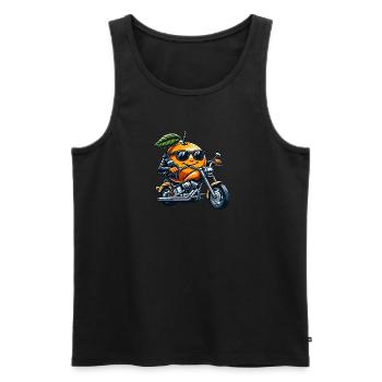 Cool Motorcycle Orange Biker Fruit - Men's Premium Organic Tank Top - black - Front - Michal (187cm)