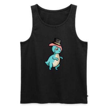 hugadino Parasaurolophus dino, cute dinosaur - Men's Premium Organic Tank Top - black - Front - AI Model Male 178 light (178cm)