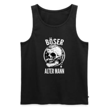 Böser Alter Mann Wikinger Schädel Geschenkidee - Männer Premium Bio Tank Top - Schwarz - Vorne - Michal (187cm)