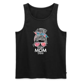 Wife Mom Chef - Muttertagsgeschenk - Männer Premium Bio Tank Top - Schwarz - Vorne - Michal (187cm)