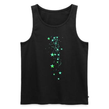 stars, hearts, drawing, illustration,green,star - Men's Premium Organic Tank Top - black - Front - AI Model Male 178 light (178cm)