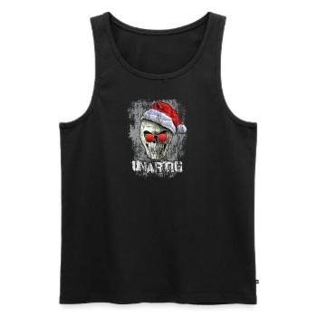 xmas skull - Männer Premium Bio Tank Top - Schwarz - Vorne - Michal (187cm)